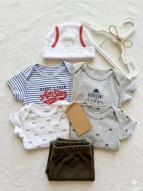 Carter's Baby Boy 6-Piece Clothing Lot Size 3 Months Dinosaur Baseball Mustache